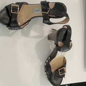 Jimmy Choo platform black sandals